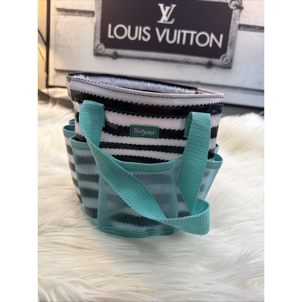 Thirty-One Round About Caddy Shower Beach Utility  School Tools Tote Mesh Bottom